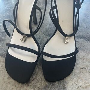 Vintage Stuart Weitzman Strappy Women's Heels with jewels 8.5 GUC black